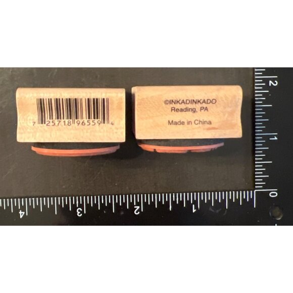 Inkadinkado Wood mounted Easter Egg Rubber Stamp Set Of 2 96559 - Picture 4 of 4